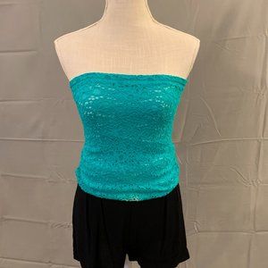 Urban Outfitters: Silence + Noise Teal Lace Tube Top